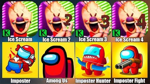 Ice Scream 4,Among Us,Imposter Hunter,Айскрим 4,Амонг Ас NOOB vs PRO vs HACKER